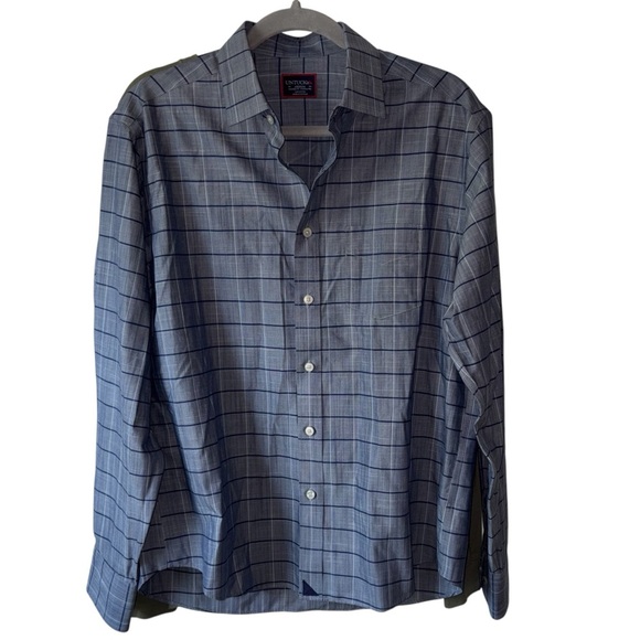 UNTUCKit Men’s Blue Plaid Long Sleeve Button-Down Shirt Medium - Picture 1 of 4